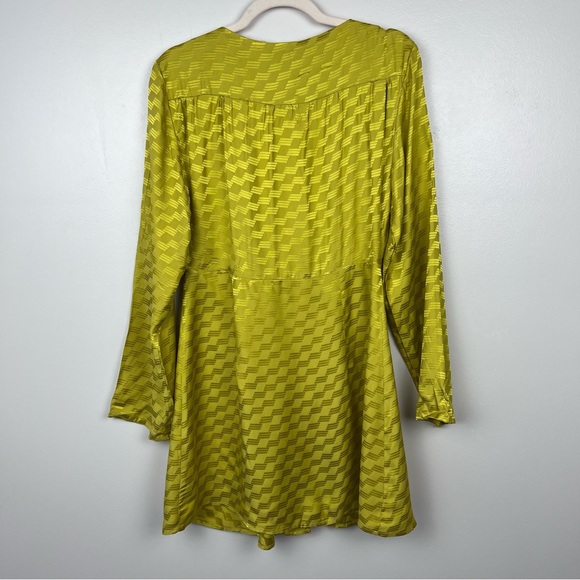 NASTY GAL satin jacquard wrap front mini DRESS - Picture 5 of 6